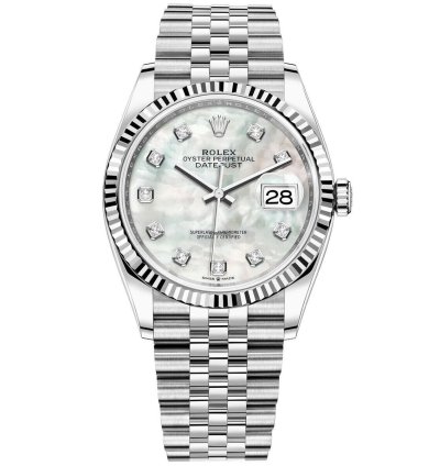 Rolex Datejust 36 36mm Diamond Bezel Stainless Steel Mop Diamond Dial Jubilee Bracelet
