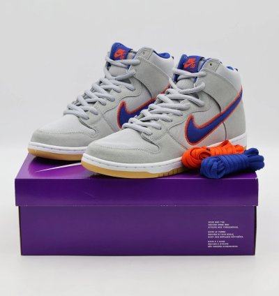 Dh7155-001 Nike Dunk High Sb New York Mets Rush Blue Orange Cloud Gray