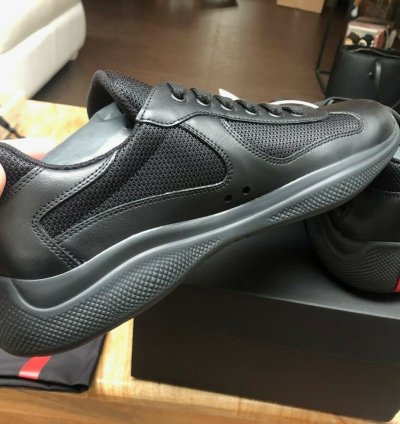 Prada America Cup Black Leather Sneakers New Uk 9 5