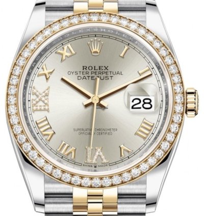 Rolex Datejust 36 36mm Silver Vi Ix Roman Jubilee 126283rbr 2023