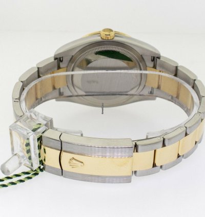 Rolex Datejust 36 36mm Yellow Gold Steel Silver Roman Dial Diamond Bezel 126283rbr
