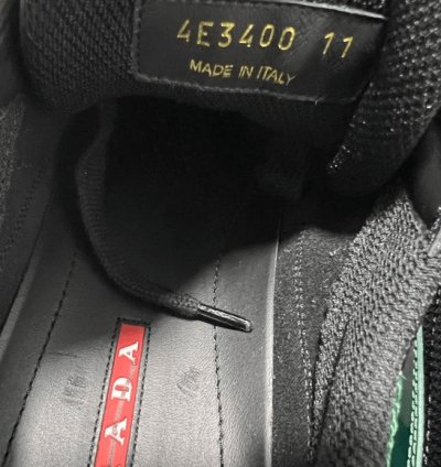 Prada America Cup Low-top Sneakers Black Green Men Uk 11