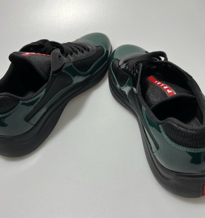 Prada America Cup Low-top Sneakers Black Green Men Uk 11