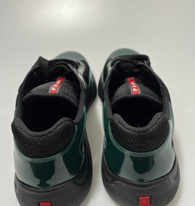 Prada America Cup Low-top Sneakers Black Green Men Uk 11
