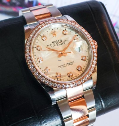 Rolex Datejust 36 Diamond Bezel Palm Motif 126281rbr 2023 Unworn 36mm 18k Rg Diamond Full Set