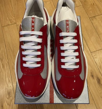 Prada America Cup Patent Red Sneaker