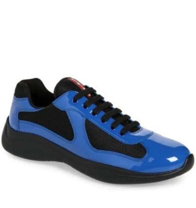 Prada America Cup Patent Technical Fabric Sneakers Black