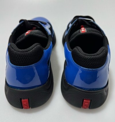 Prada America Cup Patent Technical Fabric Sneakers Black
