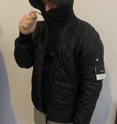 Stone Island Garment Dyed Quilted Micro Yarn Charcoal Q1424