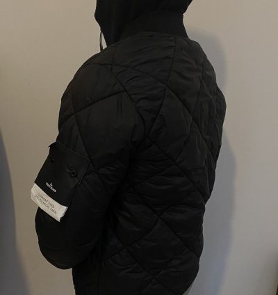 Stone Island Garment Dyed Quilted Micro Yarn Charcoal Q1424