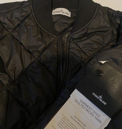 Stone Island Garment Dyed Quilted Micro Yarn Charcoal Q1424