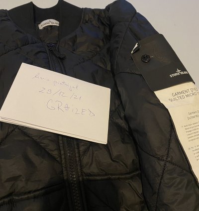 Stone Island Garment Dyed Quilted Micro Yarn Charcoal Q1424