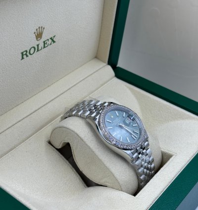 Rolex Datejust 36 Green Index Diamond Bezel Jubilee