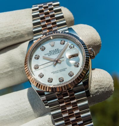 Rolex Datejust 36 Mother Of Pearl Dial - Everose Gold Steel Jubilee Bracelet