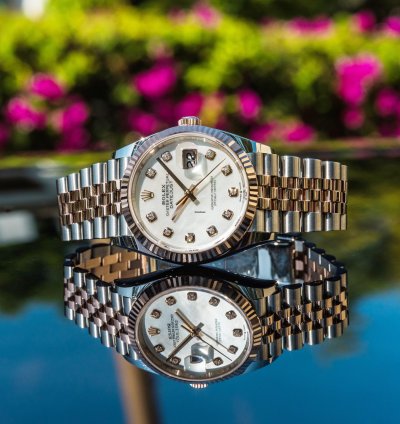 Rolex Datejust 36 Mother Of Pearl Dial - Everose Gold Steel Jubilee Bracelet