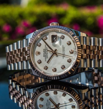 Rolex Datejust 36 Mother Of Pearl Dial - Everose Gold Steel Jubilee Bracelet