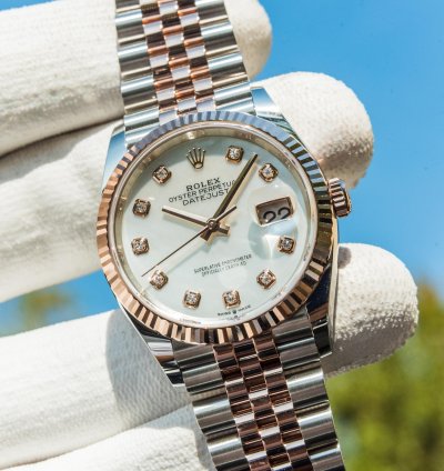Rolex Datejust 36 Mother Of Pearl Dial - Everose Gold Steel Jubilee Bracelet