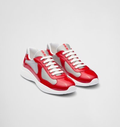 Prada America Cup Sneakers Red White