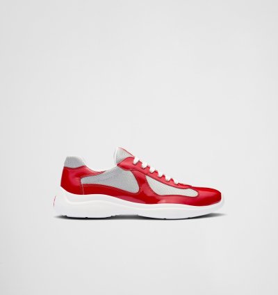 Prada America Cup Sneakers Red White