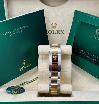 Rolex Datejust 36 New 2023 Black Diamond Dial Diamond Bezel Two Tone Yellow Gold Oyster