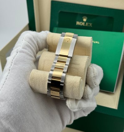 Rolex Datejust 36 New 2023 Black Diamond Dial Diamond Bezel Two Tone Yellow Gold Oyster
