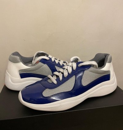 Prada America Cup Sneakers Us 7 prada 6royal Blue Silver