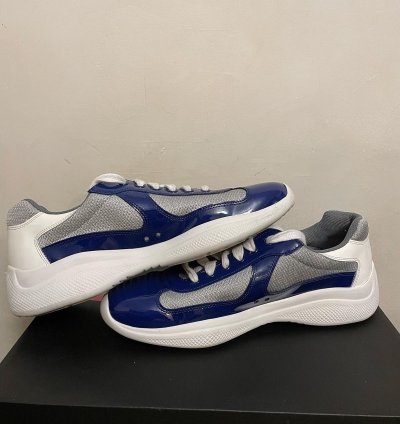 Prada America Cup Sneakers Us 7 prada 6royal Blue Silver