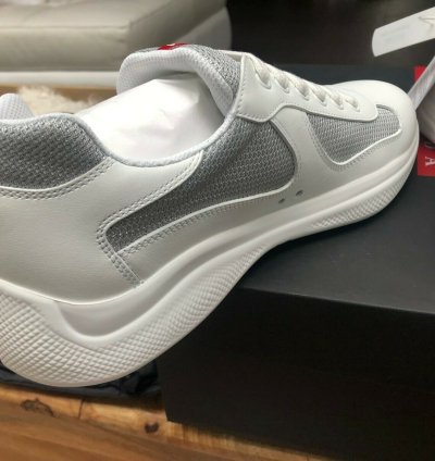 Prada America Cup White Leather Sneakers New Uk 10