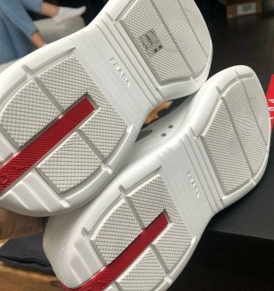 Prada America Cup White Leather Sneakers New Uk 10