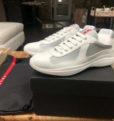 Prada America Cup White Leather Sneakers New Uk 6 5