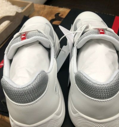 Prada America Cup White Leather Sneakers New Uk 6 5