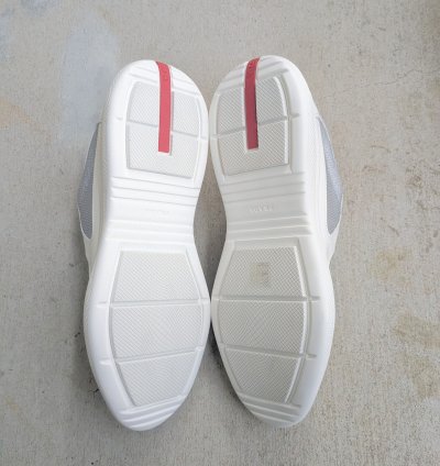 Prada America Cup White Silver 11 Patent Leather Low Tops