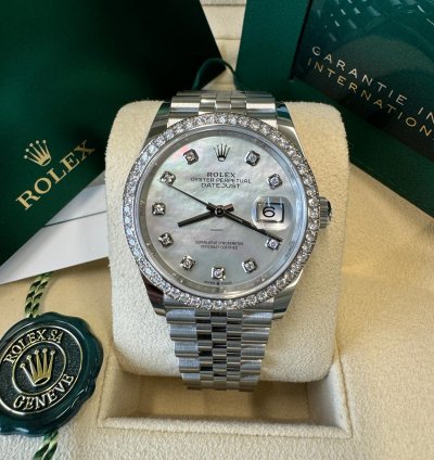 Rolex Datejust 36 New 2024 Mother Of Pearl Diamond Dial Diamond Bezel Stainless Steel Jubilee