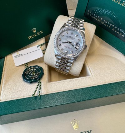 Rolex Datejust 36 New 2024 Mother Of Pearl Diamond Dial Diamond Bezel Stainless Steel Jubilee