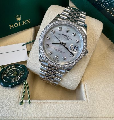 Rolex Datejust 36 New 2024 Mother Of Pearl Diamond Dial Diamond Bezel Stainless Steel Jubilee