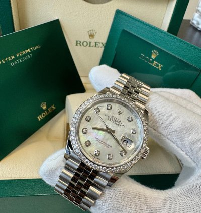 Rolex Datejust 36 New 2024 Mother Of Pearl Diamond Dial Diamond Bezel Stainless Steel Jubilee