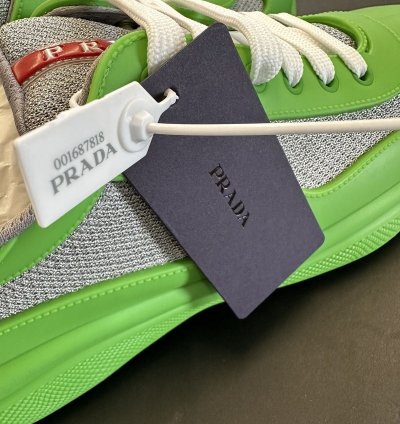 Prada American Cup Green Rubber Sneakers Size 43