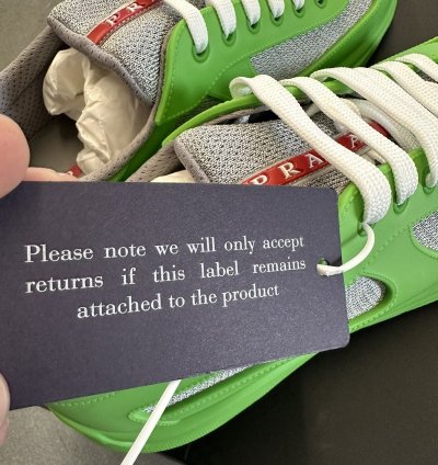 Prada American Cup Green Rubber Sneakers Size 43