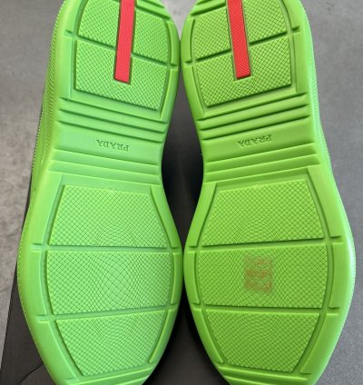 Prada American Cup Green Rubber Sneakers Size 43