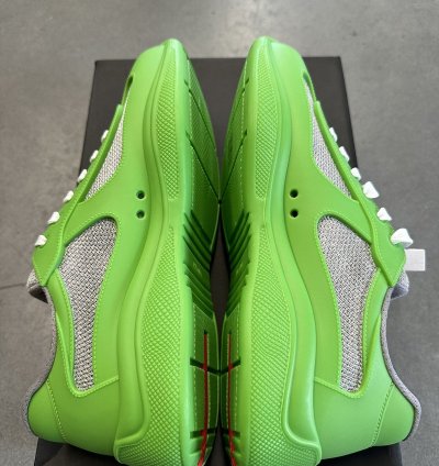 Prada American Cup Green Rubber Sneakers Size 43