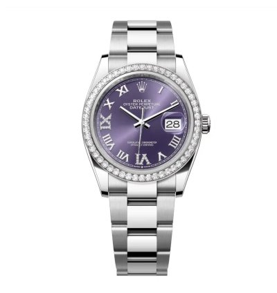 Rolex Datejust 36 New 2025 Aubergine Diamond Dial Stainless Steel Diamond Bezel Oyster Bracelet
