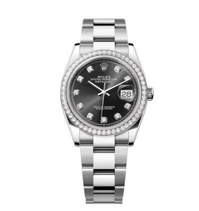 Rolex Datejust 36 New 2025 Black Diamond Dial Stainless Steel Diamond Bezel Oyster Bracelet