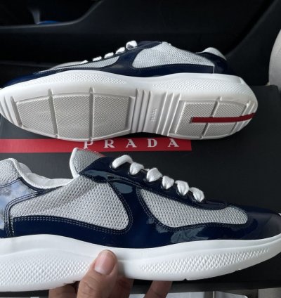 Prada American Cup Sneakers Navy Blue New Never Worn Us 10