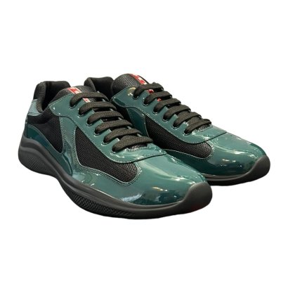 Prada Americans Cup Green Size 12 New Green Patent Leather