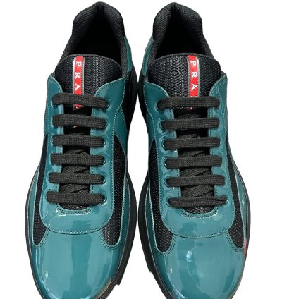 Prada Americans Cup Green Size 12 New Green Patent Leather