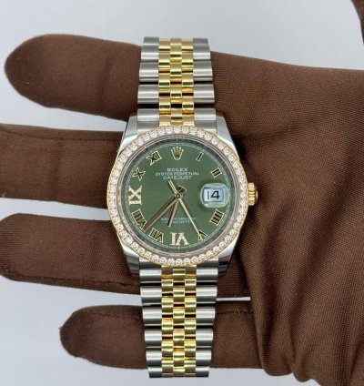 Rolex Datejust 36 New 2025 Green 6 9 Diamond With Diamond Bezel Datejust 36 126283rbr