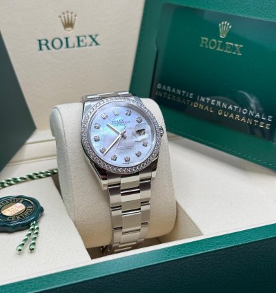 Rolex Datejust 36 New 2025 Mother Of Pearl Diamond Dial Diamond Bezel Oyster Bracelet