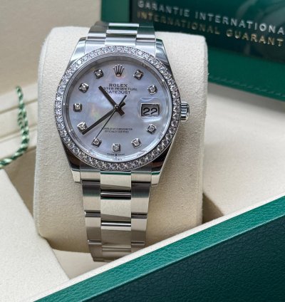 Rolex Datejust 36 New 2025 Mother Of Pearl Diamond Dial Diamond Bezel Oyster Bracelet