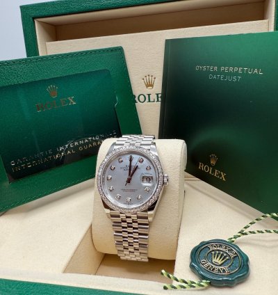 Rolex Datejust 36 New 2025 Mother Of Pearl Diamond Stainless Steel Diamond Jubilee Bracelet