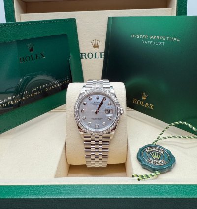 Rolex Datejust 36 New 2025 Mother Of Pearl Diamond Stainless Steel Diamond Jubilee Bracelet